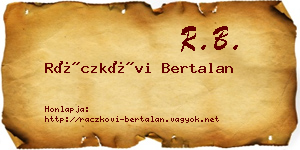 Ráczkövi Bertalan névjegykártya