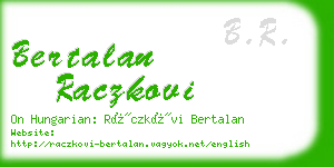 bertalan raczkovi business card